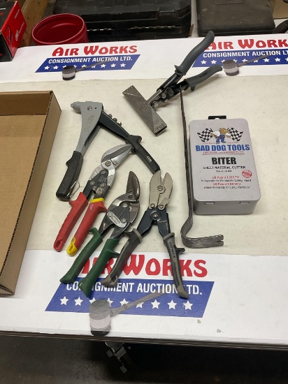 Box Lot, Tin Snips, Bad Dog Biter Sheet Material Cutter, Wiss Clamp, Nail Puller