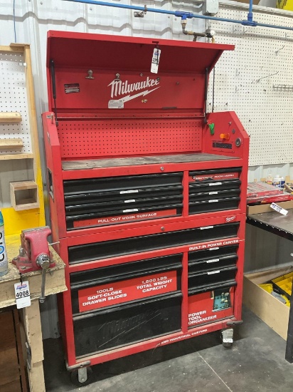 Milwaukee 46" Rolling Steel Storage Chest, Soft Close Drawers, Power Strips