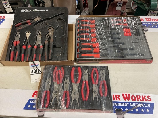 Snap On Snap Ring Plier and Screwdriver Sets, Gearwrench Pliers