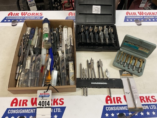 Box Lot, Assorted Drill Bits and Forstner Bits