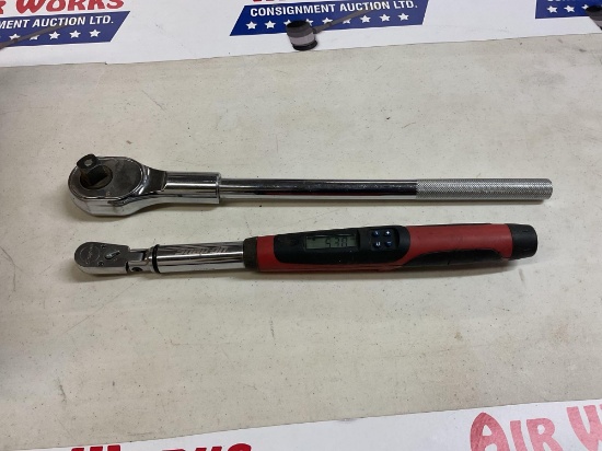 Snap-on TechAngle Flex-Head Torque Wrench, Model TECH2FR100, GearWrench 81400 Ratchet Torque Wrench
