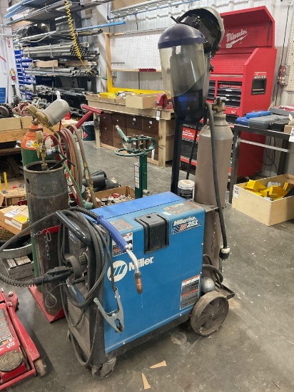 Miller Millermatic 251 MIG Welder w/ Cylinder, Cart & Welding Helmet