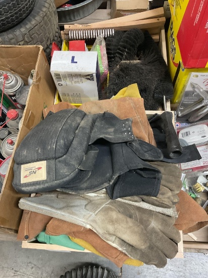 Assorted Welding Supplies, Gloves, Knee Pads & Shop Accessories