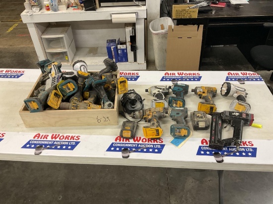 Makita & DeWalt Cordless Power Tool Assortment, Lights & Nailer