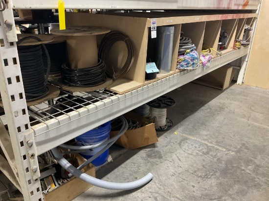 Contents Of 1st Shelf and Bottom, Assorted Wire, Cable, Conduit & Electrical Supply