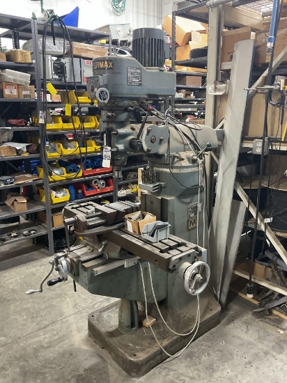 1985 Supermax YCM-1 1/2VS Vertical Milling Machine with Grizzley Digital Read Out, 2 Hp 220 V 3 Ph