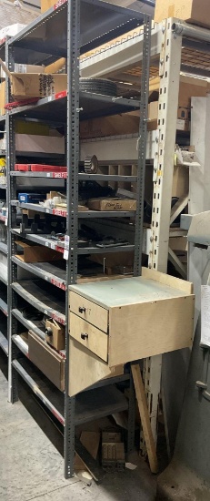 Metal Shelf and Contents