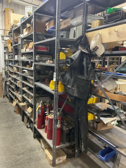 Shelf and Contents, Assorted Fire Extinguisher, Certified Till November