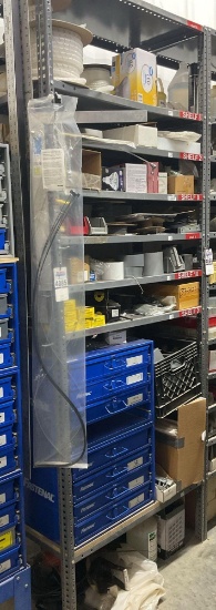 Shelf and Contents, Fastenal Parts Cabinet, Light Bulbs, T Squares