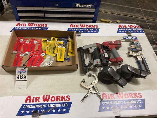 SENCO Pneumatic Nailer, Air Stapler, 2 Dynabrade Sanders, Driver Bits