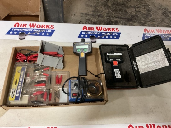 Ametek 1726 Digital Tachometer, BC Biomedical 1726 Tachometer, Solder Pot, Electrical Clips