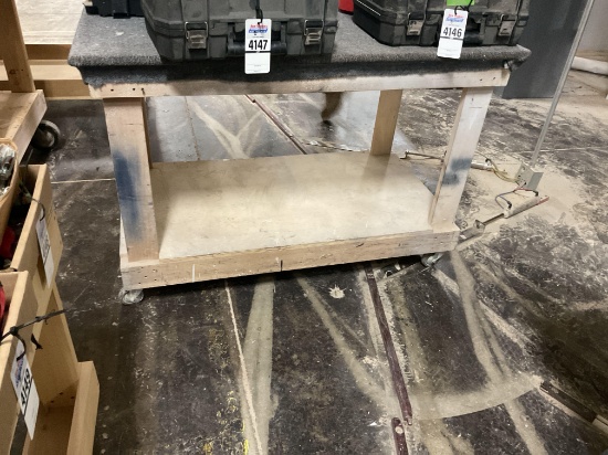 Padded Top Wooden Cart, Contents Not Included