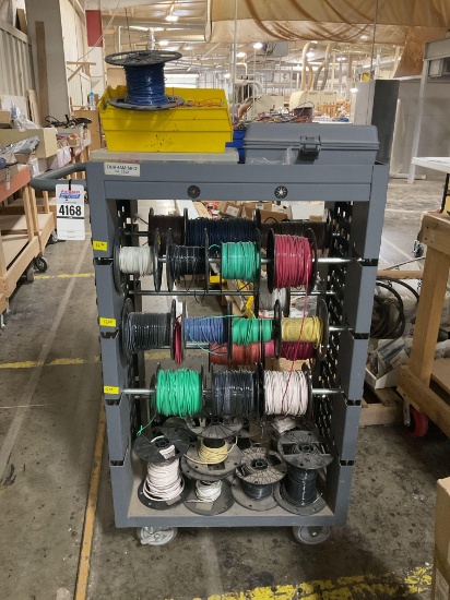 Durham Mfg. Mobile Wire Dispenser Cart w/ Assorted Wire Inventory