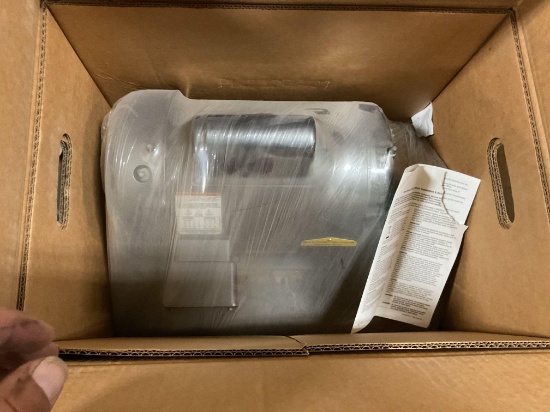 New Unused Baldor Reliance 3 HP Industrial Electric Motor, Cat. No. L3606T, 115/230 Volt