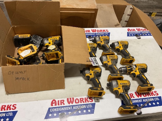 DeWalt 20V MAX XR Cordless Impact Driver & Drill Lot, Qty. Approx. 10 Tools