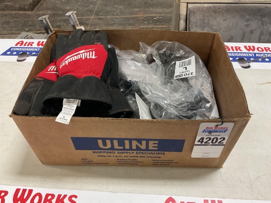 2 Pair Milwaukee and Approx. 3 dozen SHOWA Atlas 370 Nitrile-Coated Work Gloves, Size Large