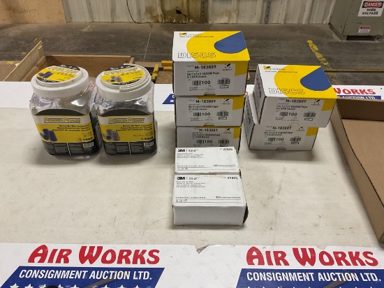 5 Boxes Uneeda Sanding Discs, 3M Stikit Rolls & Power Phase Wire Connectors