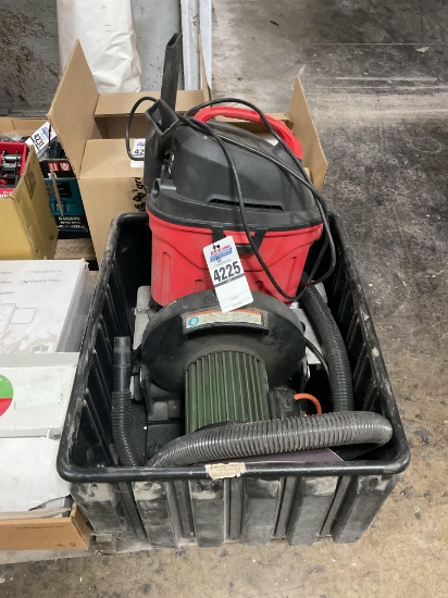Central Machinery 12" Direct Drive Bench Top Disc Sander, Bauer Portable Wet/Dry Shop Vacuum