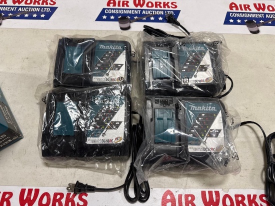 4 New Unused Makita DC18RC Rapid Battery Charger for 14.4V-18V Li-Ion Batteries