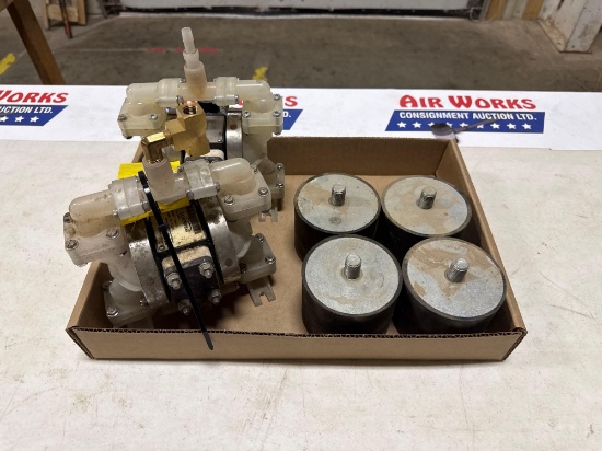2 Sandpiper PB1ATSPP Air-Operated Double Diaphragm Pumps, Rubber Equipment Feet
