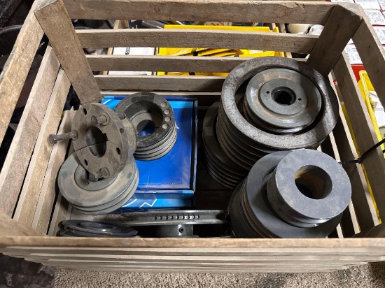 Wooden Crate with Pulleys & Split Taper Bushings