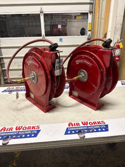 2 Reelcraft Retractable Air Hose Reel