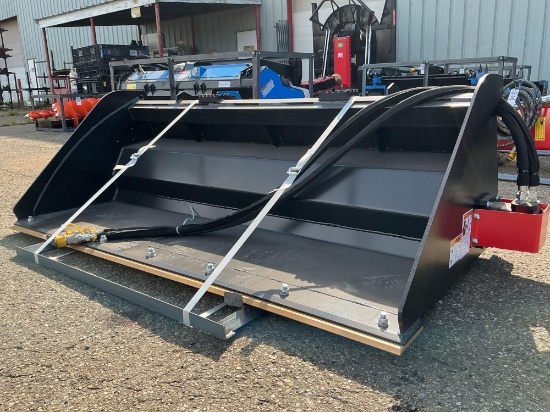 New Unused Raytree RMRB72 Power Rake Bucket Skid Loader Attachment