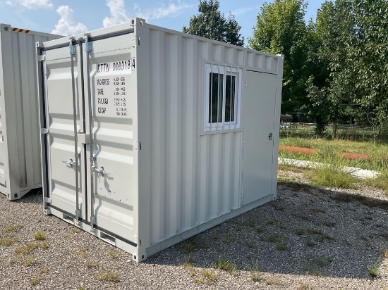 New 1 Trip 10' Storage Container w/ Side Personnel Door & Window, Container No. CTTN0003184