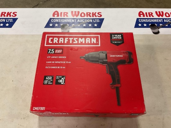 New Unused Craftsman CMEF901 7.5 Amp 1/2" Electric Impact Wrench - 450 Ft-Lbs