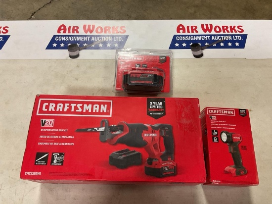 Craftsman V20 Cordless Reciprocating Saw Kit with Battery & LED Task Light, 4 Ah Battery