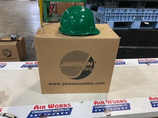 Jackson Safety Green Hard Hats with Pinlock Suspension - Case of 12