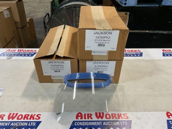3 Cases Jackson Safety 14350 Reusable Splash Protection Face Shields - Case Lot