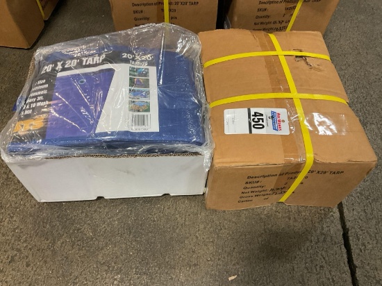 Qty. 2 STS 20' x 20' Blue Poly Tarps, 2 Cases of 3