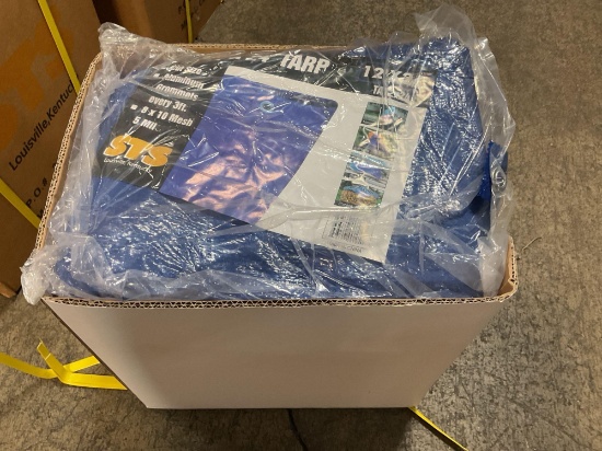 Qty. 1 STS 12' x 24' Blue Poly Tarps - Case lot Of 4
