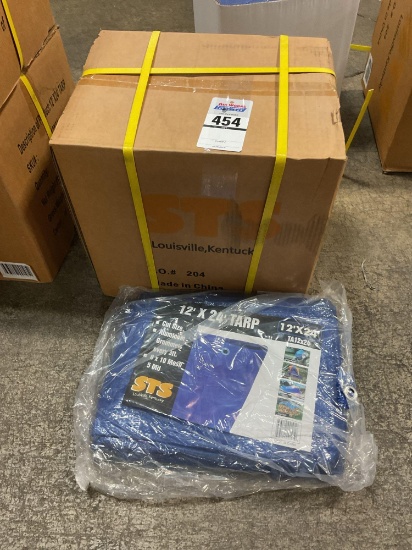 Qty. 1 STS 12' x 24' Blue Poly Tarps - Case lot Of 4