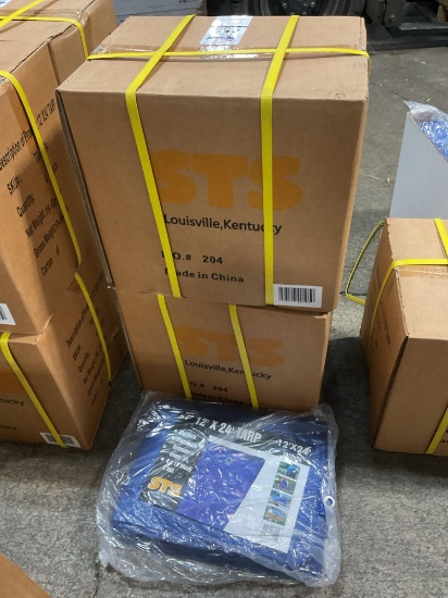 Qty. 2 STS 12' x 24' Blue Poly Tarps - Case lot Of 4 Per Case