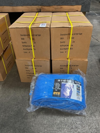 Qty. 4 STS 20' x 40' Blue Poly Tarp