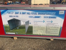 New Unused SKLP SK-ZP20 20' x 30' All-Steel Garage Carport Building Kit