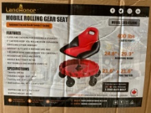 New Unused LandHonor Mobile Rolling Gear Seat with Tool Tray, Model LHR-GS400, Adjustable Shop Creep