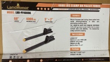 New Unused LandHonor 4,000 lb Clamp-On Pallet Forks, Model LHR-PF4000A, 60" Fork Attachment