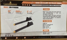 New Unused LandHonor 4,000 lb Clamp-On Pallet Forks, Model LHR-PF4000A, 60" Fork Attachment