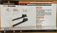 New Unused LandHonor 4,000 lb Clamp-On Pallet Forks, Model LHR-PF4000A, 60" Fork Attachment