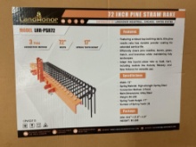 New Unused LandHonor 72" 3-Point Pine Straw Rake, Model LHR-PSR72, 26 Spring Teeth