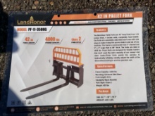 New Unused LandHonor PF-11-3500G 42" Skid Steer Pallet Fork Attachment - 4,000 lb Capacity