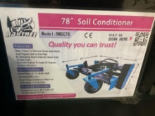 New Unused Raytree RMSC78 78" Soil Conditioner Attachment for Skid Steer - Hydraulic Angle Adjustmen