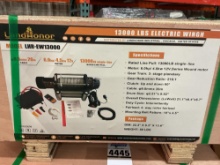 New Unused LandHonor 13,000 lb Electric Recovery Winch, Model LHR-EW13000, 12V Steel Cable Winch