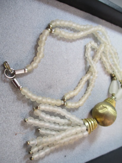 Matte Glass Bead necklace repair or harvest