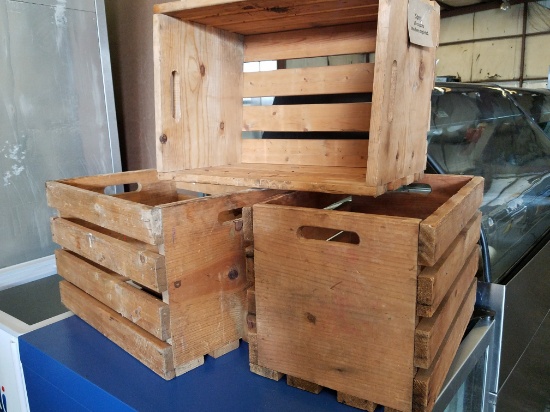 Lot of 10 Wood Crates - Produce, Display