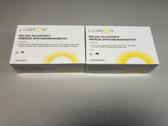 LOT OF 2 NEW LUMEON DELUX ADJUSTABLE ANEROID SPHYGMOMANOMETER