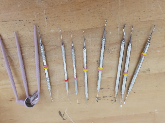 LOT OF 11 DENTAL INSTRUMENTS INCLUDING HU-FRIEDY